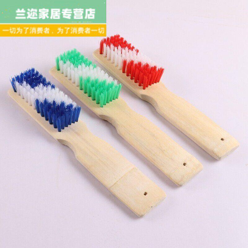 实木硬毛鞋刷家用去污神器 老式木柄竹板鞋刷组合清洁工具图片