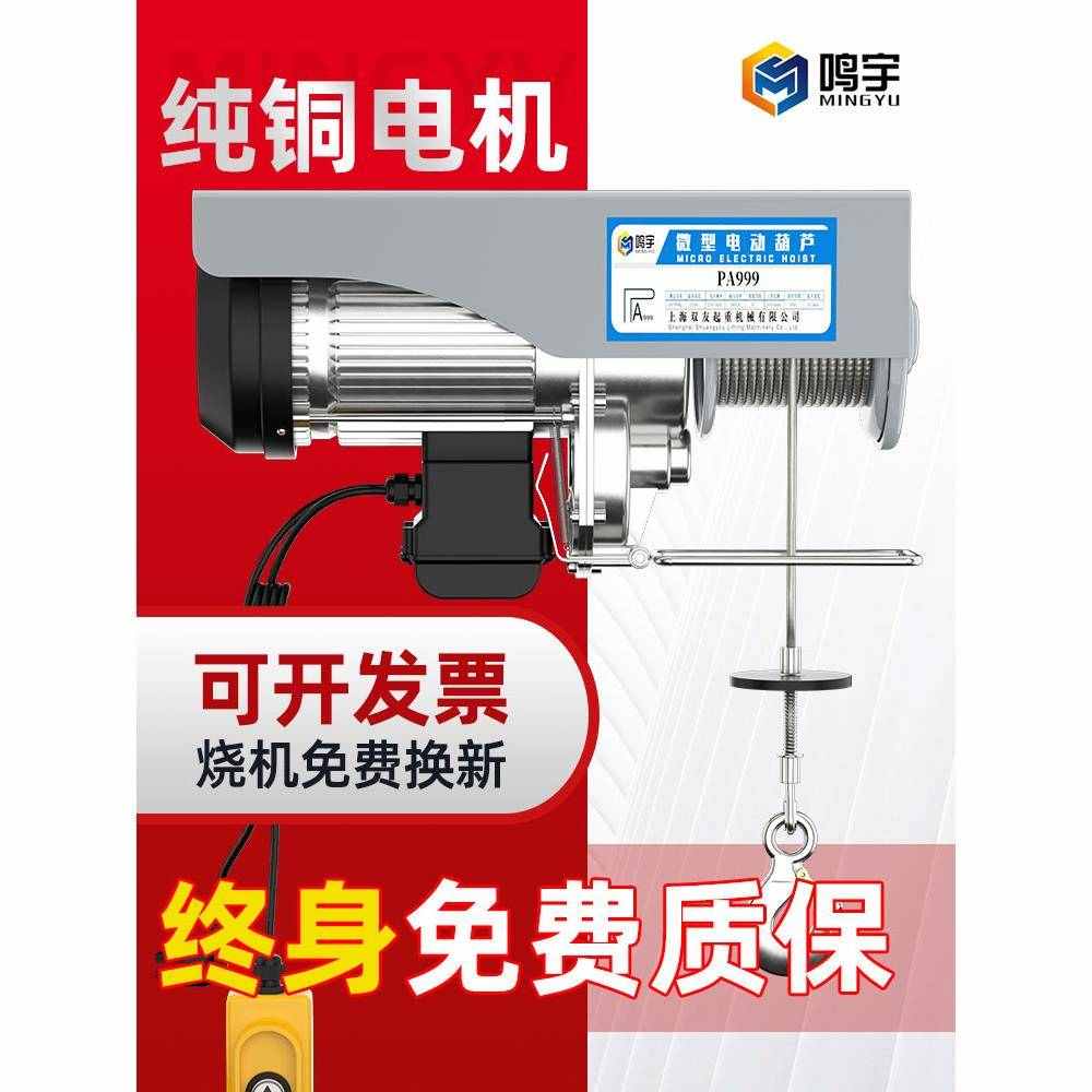 微型电动葫芦220V吊机家用小型升降 上料提升机1/0.8吨卷扬起重机