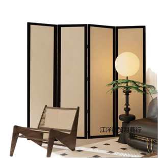 奶油风屏风隔断客厅现代简约卧室房间玄关遮挡可移动折叠法式 背景