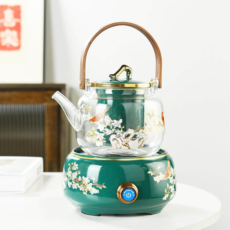 电陶炉迷你喜上眉梢煮茶炉烤炉围炉煮茶套装多功能玻璃煮茶烧水壶