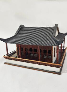 古建筑微缩模型房子景观沙盘摆件中式装饰用品木质纯手工制作模型