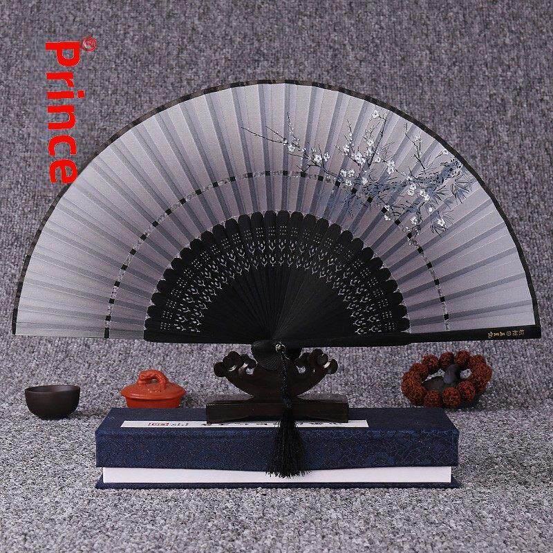 杭州王兴基扇折扇女式扇中式丝绸扇汉代旗袍舞扇古式礼品扇