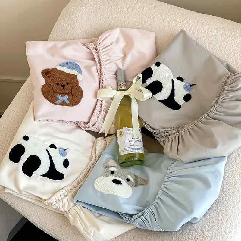 单品床笠裸睡全棉长绒棉三件套100S贡缎舒适可爱单件纯棉床套春夏