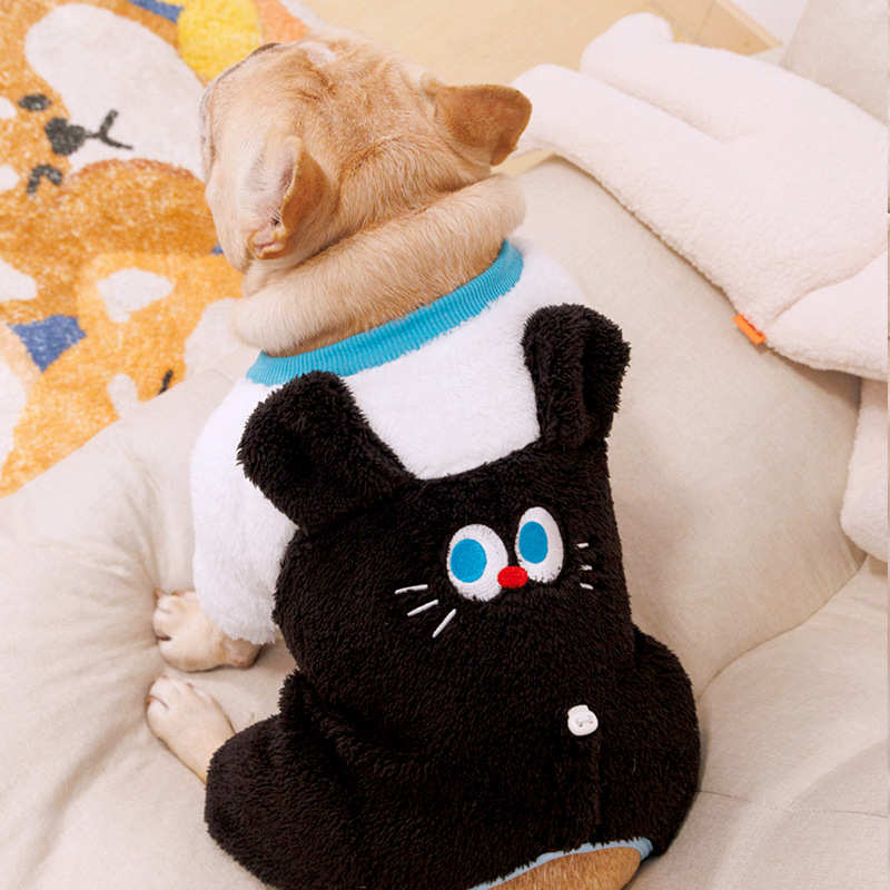 宠物秋冬法斗巴哥柴犬串串小狗狗双面绒加绒加厚四脚衣服