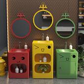 幼儿园儿童高低卡通彩色洗手盆柜工业风化妆室创意洗漱台洗手池台