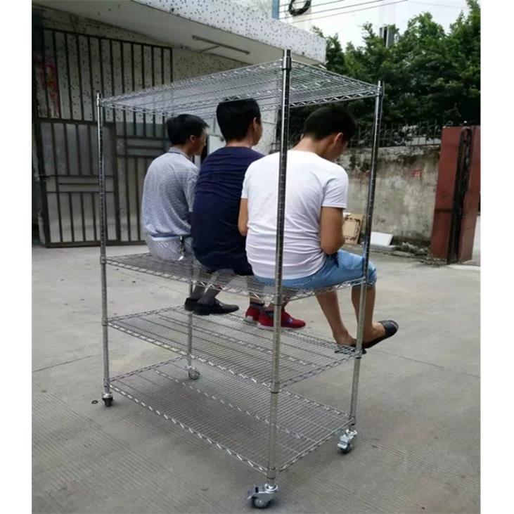 高档推车存置物架仓库拣货车运镀铬搬带轮可移动手架子家用货架线