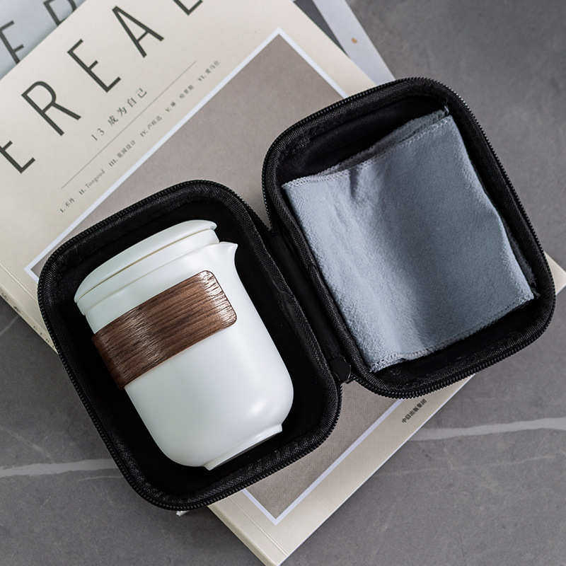 便携式旅行功夫茶具套装羊脂玉瓷快客杯一壶四杯 送客户高档茶具,餐饮具,旅行茶具,淘宝优惠券,粉丝福利购,淘宝优惠卷
