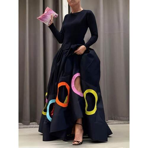 Sleeveless Hollow Pleated Slit Round Neck Maxi Dress Party