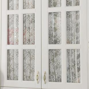 法式玻璃门绷纱帘柜门帘遮丑遮挡纱帘免打孔魔术贴黏贴书柜窗帘