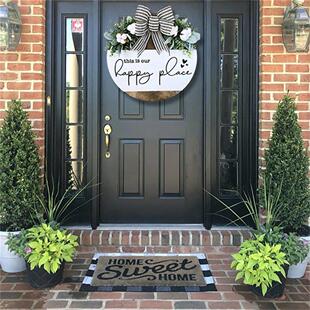 Welcome Front Place Hol Wreath Happy Decor Home Hanging Door