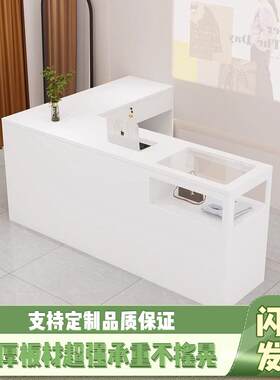 中古风服装店收银台柜台转角吧台L柜小型店铺吧台女装店铺L型柜子