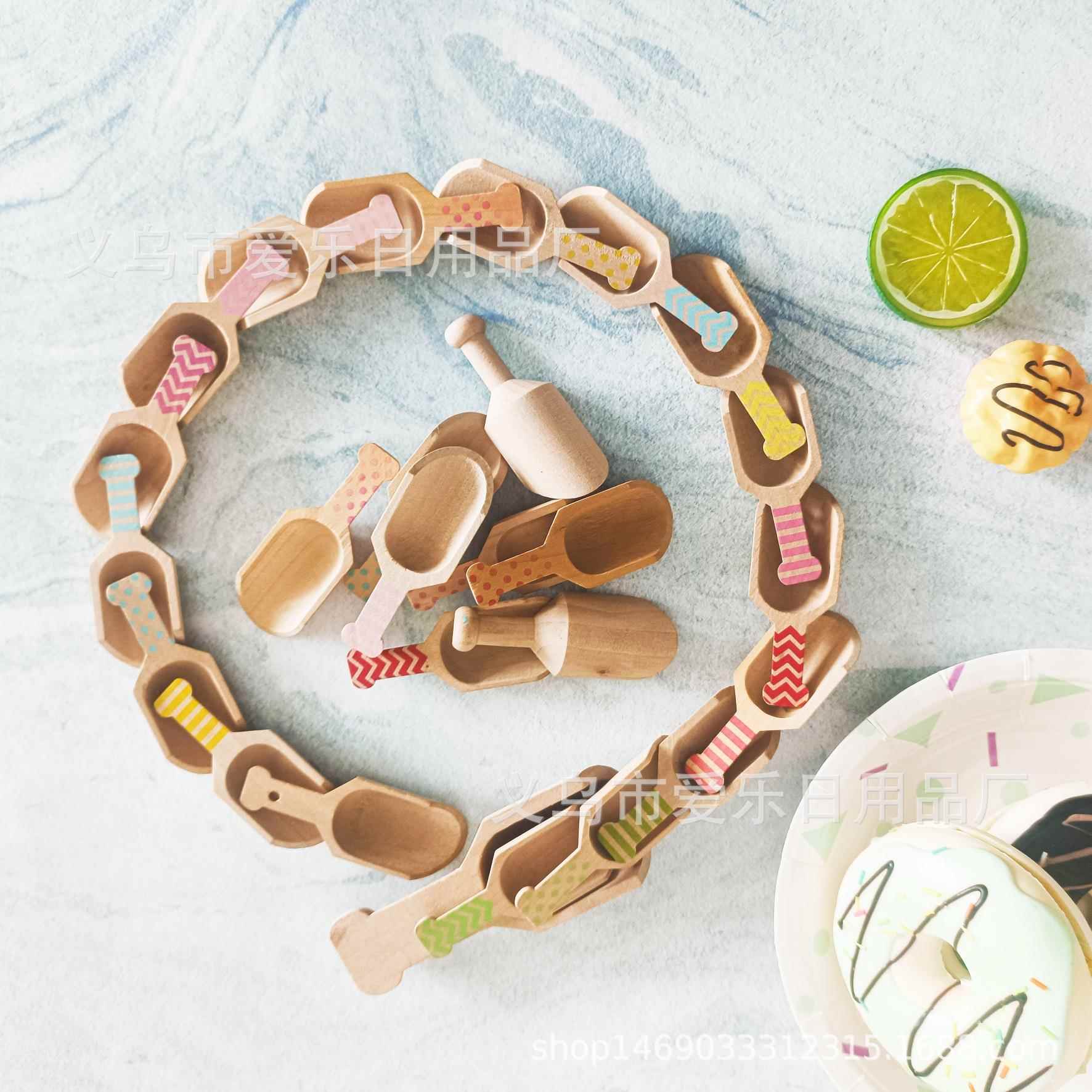 跨境浴盐勺日式茶叶小木勺调料勺量盐迷你小木勺药粉勺咖啡调料勺