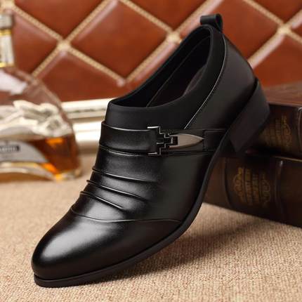 正品内增高男鞋3青5特小码36正装商务男士皮3鞋年7真皮休闲 英伦