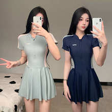 泳衣女款微胖女孩遮肉夏保守2024新款纯欲连身大码胖mm高颜值显瘦