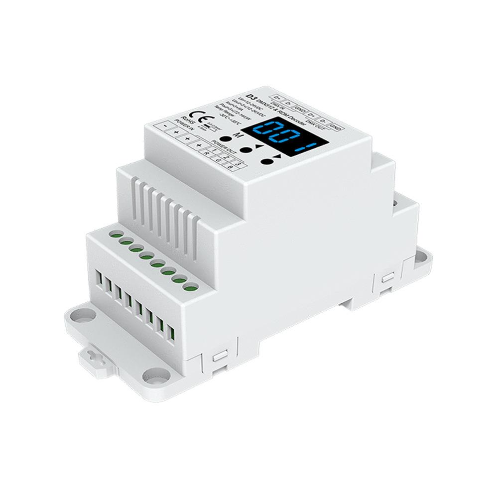 D3-XE 3/5针 3通道恒压DMX512/RDM解码器 12-48V10A PWM频率可选