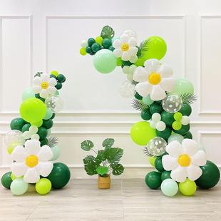 森系牛油果绿气球拱门开业气氛装饰品商场店铺周年店庆典场景布置