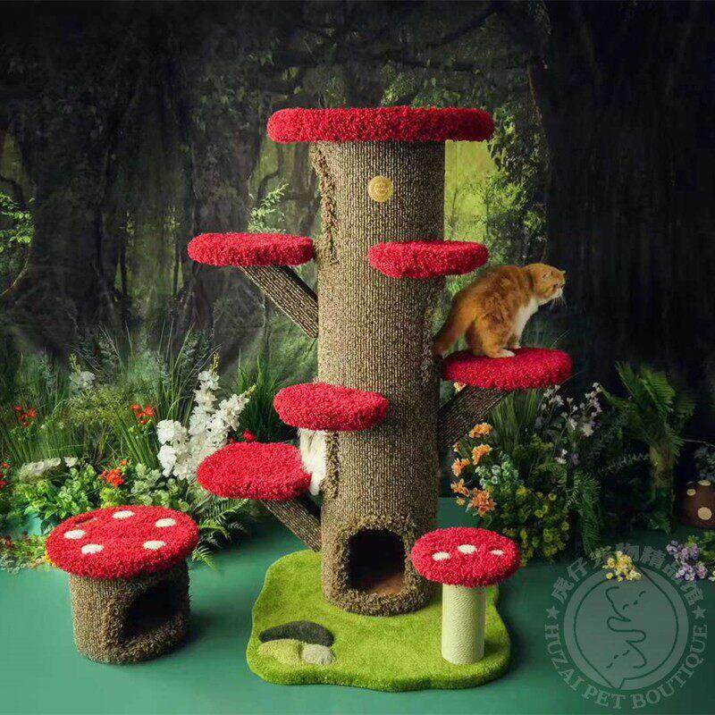 Camily大型蘑菇猫爬架猫窝树洞猫屋猫树猫跳台猫抓柱宠物用品