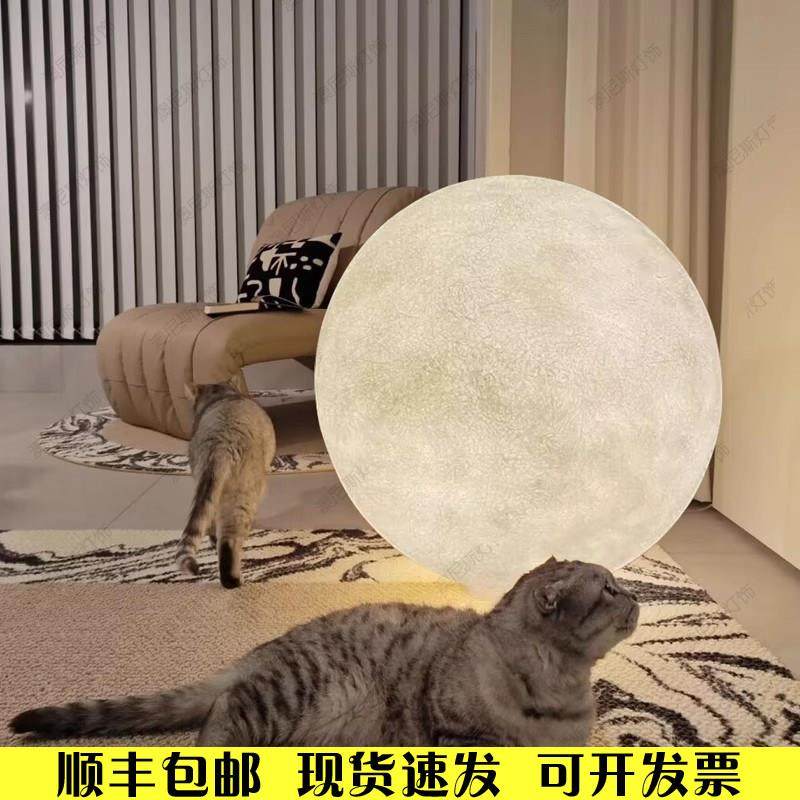 客厅月球落地灯充电款月亮户外造景气氛围灯网红床头圆球形室内灯
