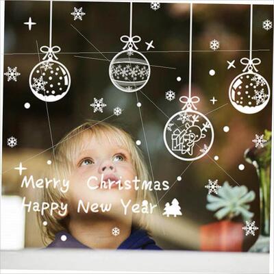 Christmas glass static stickers snow window stickers贴画