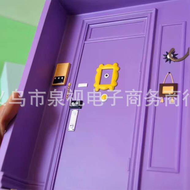 树脂家居装饰钥匙收纳架门后挂钩玄关紫盒木质工艺品墙上置物架