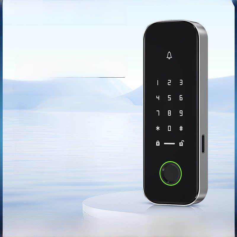 无线门禁系统一体机套装有框门免布线指纹密码刷卡明装电插锁套装