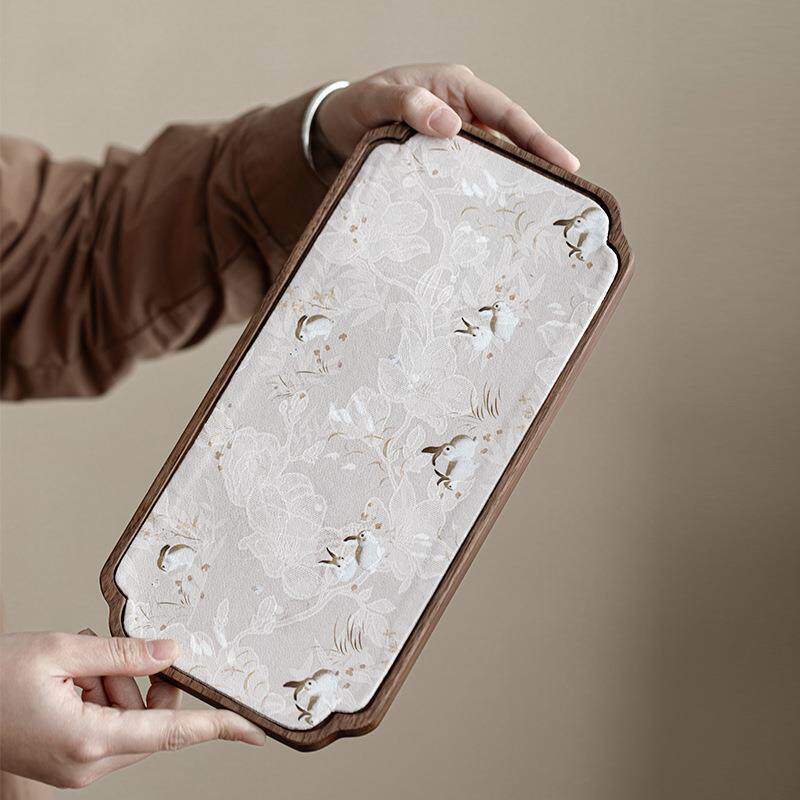 北美黑胡桃木中式干泡台小型壶承紫砂养壶垫实木高端家用茶托盘