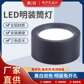 明装筒灯led圆形4寸5寸6寸客厅灯玄关灯走廊灯过道灯免开孔商场灯