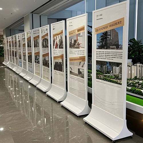 双面KT板丽屏展架不锈钢宣传广告牌玻璃立牌立式框架式商场海报架