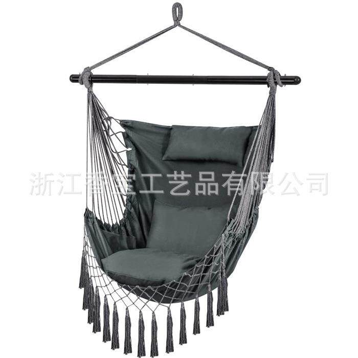 厂家直销3节折叠黑色铁管户外吊床吊椅秋千跨境新品