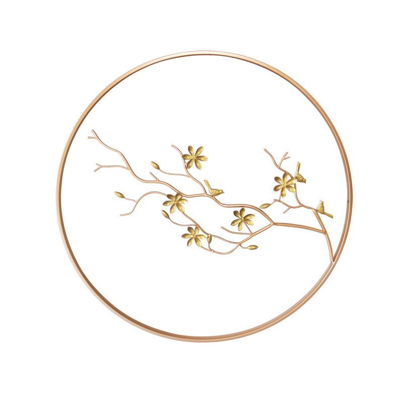 圆形新款壁挂梅花餐厅金属树枝客厅中国风铁艺壁饰墙面装饰挂件