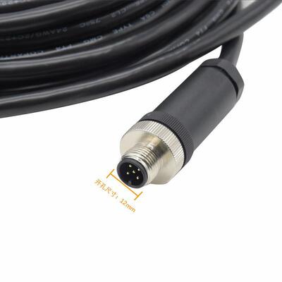 M12防水连接器5芯NMEA2000网络塑胶接头轮船屏蔽电源线航空插头
