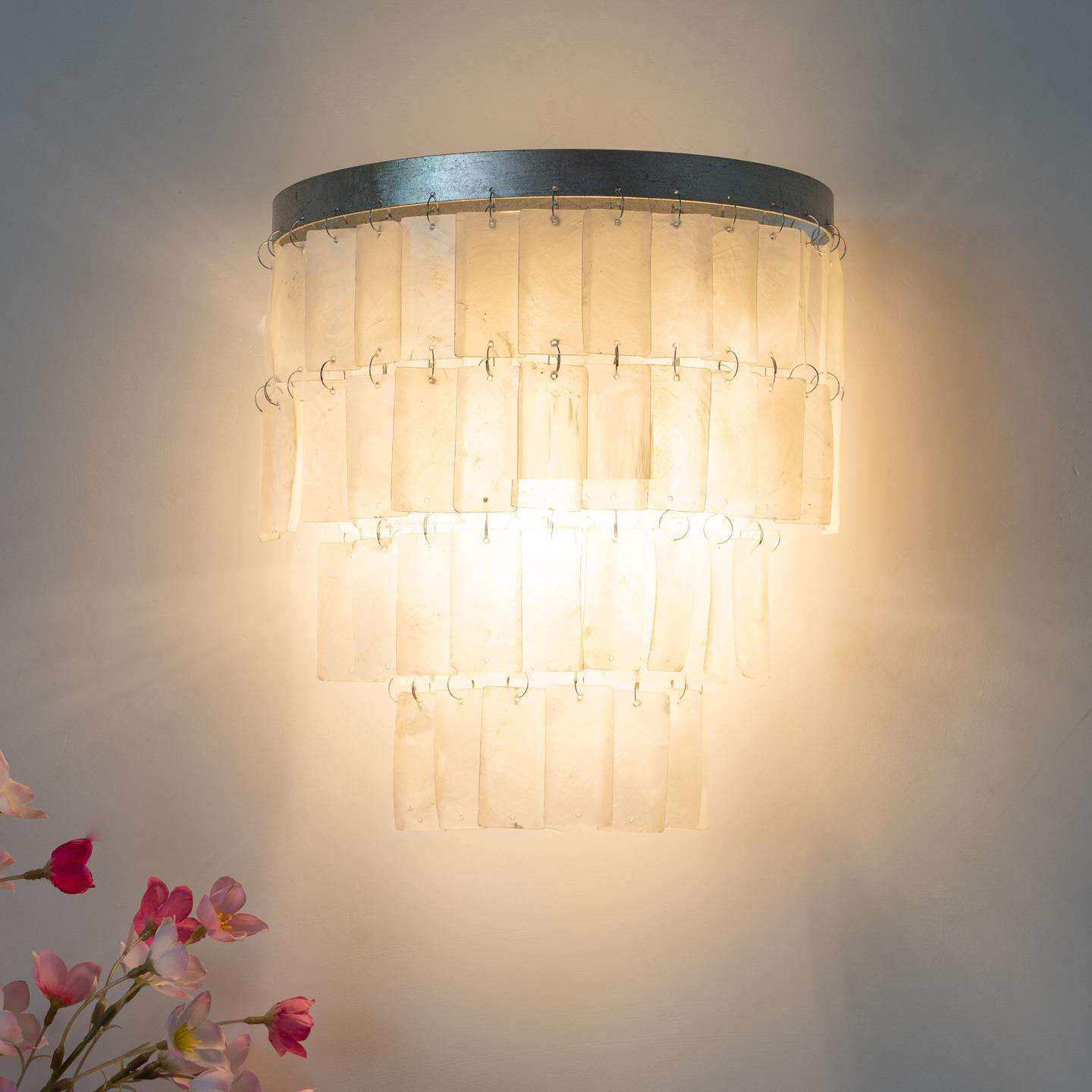 跨境法式简约卧室床头壁灯楼梯天然贝壳装饰墙灯复古中山灯具工厂