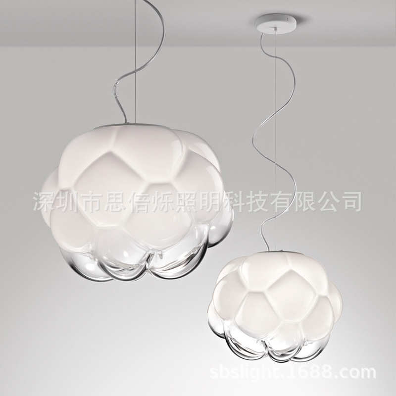 单头吊灯简约床头餐厅公主云朵吊灯玻璃花房北欧后现代儿童艺术