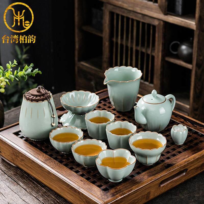 柏韵邱卫国汝窑茶具整套茶具套装办公家用客厅泡茶器汝瓷开片可养