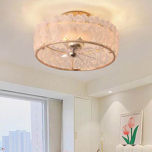 新款轻奢吊扇灯客厅风扇灯现代简约水晶卧室灯餐厅电扇灯一体灯饰