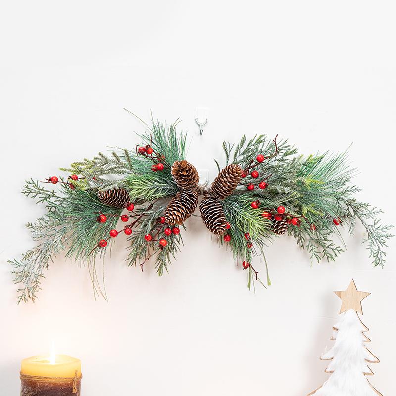 牛角藤北欧圣诞装饰藤条圣诞节装饰店铺墙面布置挂饰圣诞节装饰品