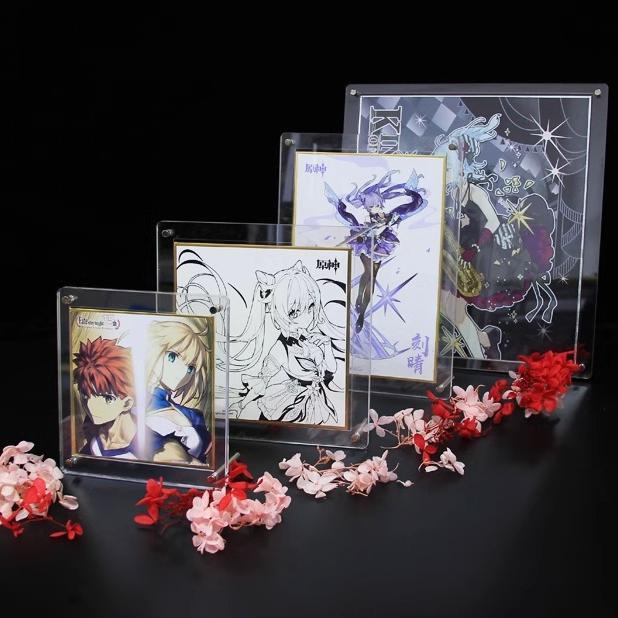 色纸展示架透明亚克力谷美收纳相框片片卡纸专辑卡镭射票展示框