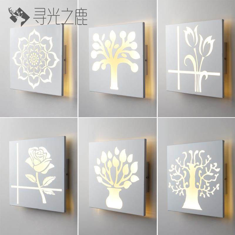 现代简约LED创意壁灯方形墙壁灯 卧室床头书房壁灯客厅走廊灯具