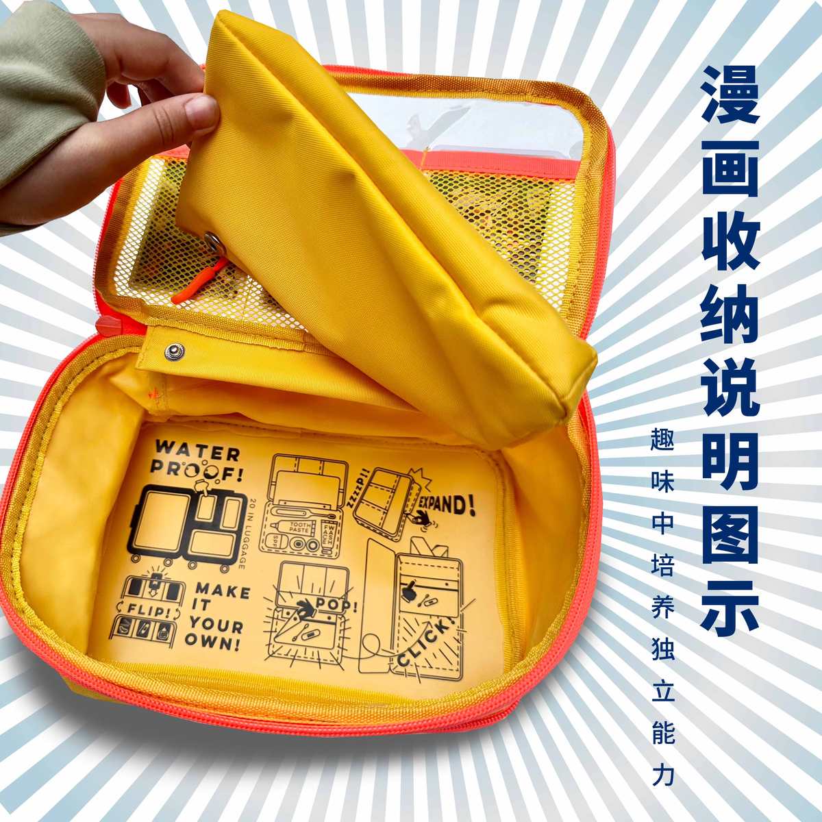 有这么只儿童多功能旅行收纳袋洗漱包防水游泳包行李箱套装