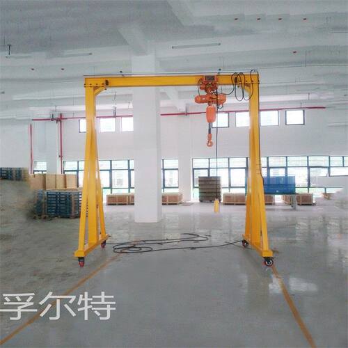 FT5小型移动式龙门架1t2t吨车间库房电动手推无轨升降起重龙门吊