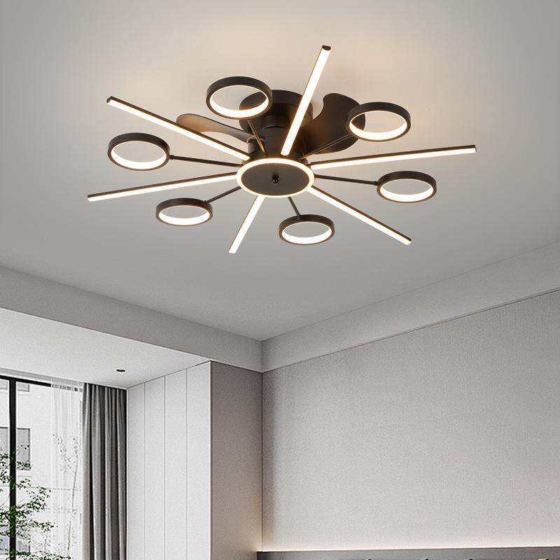 隐形风扇灯客厅现代简约一体吊扇灯餐厅吸顶灯卧室风扇吊灯北欧