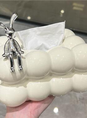 餐纸巾件盒客JPQ4358厅高档轻奢瓷纸抽盒陶抽纸盒家用摆创意巾纸