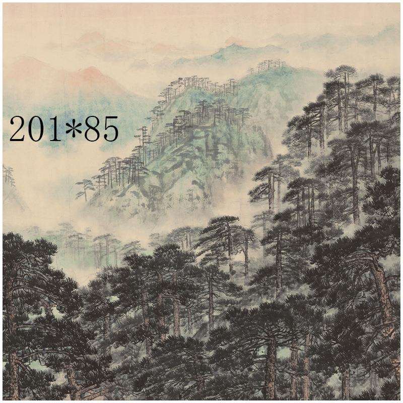 国画客厅装饰画办公室横幅中式山水画宋文治韶山朝晖大幅酒店配画