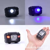 新款 小头灯白蓝红光三光源感应钓鱼头灯led可充电户外野营灯