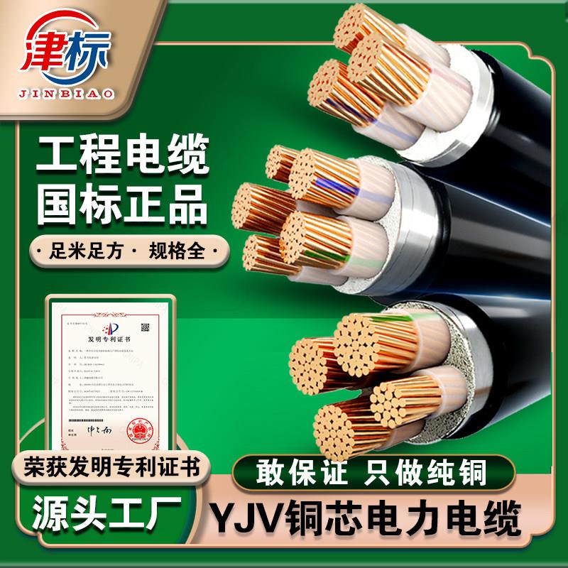 国标YJV纯铜电缆2 3 4 5芯10 16 25平方35户外防水铜芯电力电缆线