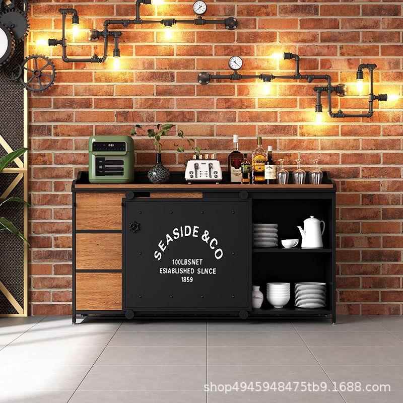 OFT复古餐柜工业风储物柜家用商L用边意美式备IED餐柜台餐厅餐茶