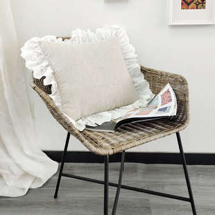 靠垫套子不含芯 沙发靠垫套床头套罩软包靠垫40x40cm宫廷亚麻抱枕