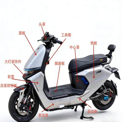 适用金箭F60S外壳F850TS前泥瓦前围车壳元泰小九电动车外壳挡泥板