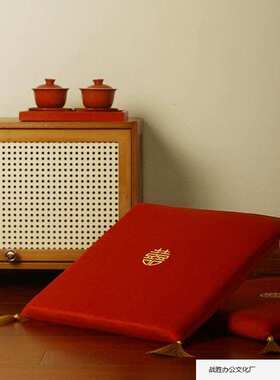 新娘风结婚厂家礼红色敬茶成拜堂直销喜庆坐.喜字亲子厂用品跪垫