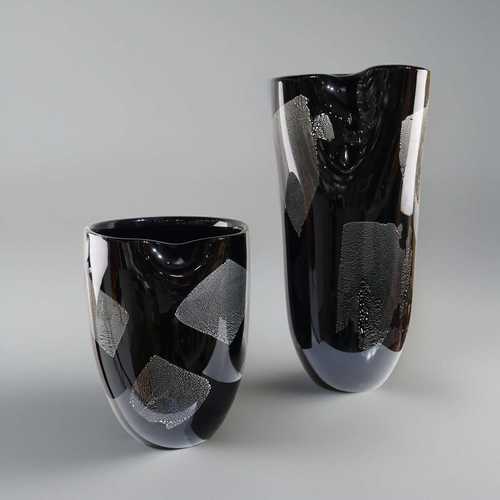 组合售楼处样板房黑色餐桌琉璃黑色前台摆件现代花瓶茶几高档花瓶